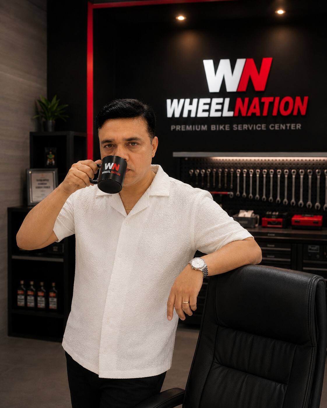 Deepak Nigam, founder of WheelNation bike service center in Lucknow, with 25+ years of automobile experience